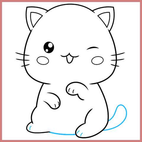 Disegno di un gatto Kawaii 10